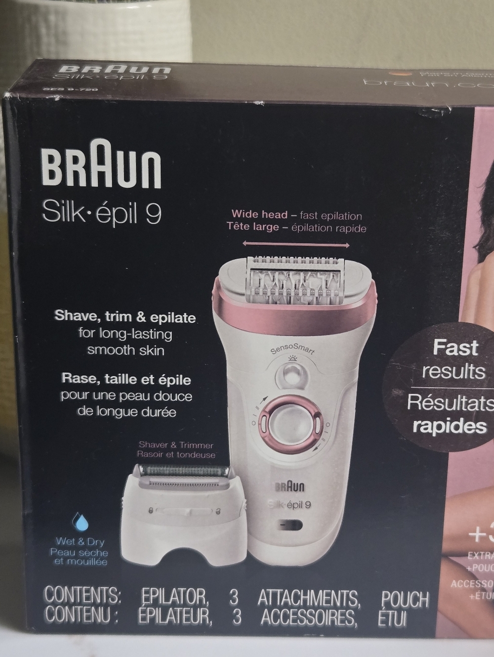 NIB Braun Silk-épil 9 Wet & Dry Body & Bikini Epilator